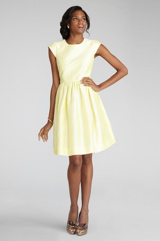 Donna Morgan&#039;s &quot;Olive&quot; in Sunny. Available in Charleston through Bella Bridesmaids.